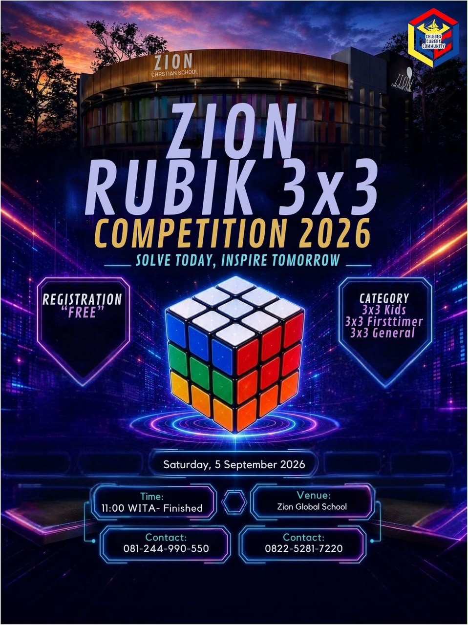 Zion Rubik 3x3 Competition 2026